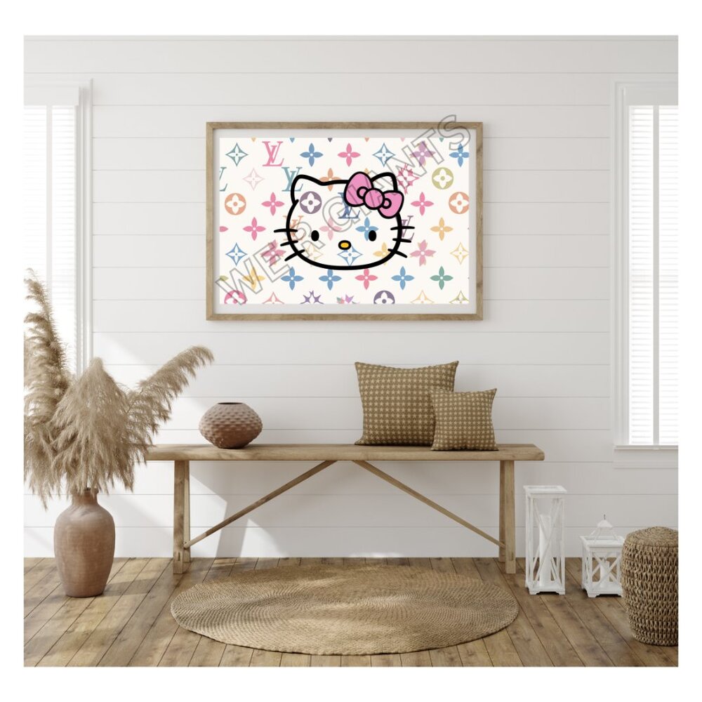 Louis Vuitton Colorful Hello Kitty Print 36x24 Signed by Christine